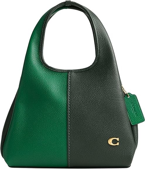 COACH Polished Pebble Leather Lana Shoulder Bag 23, Amazon Green Multi
